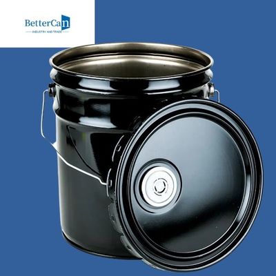 ซื้อ 0.32mm-0.43mm ถังสีโลหะ 20l ถังสีดำพร้อมฝา online manufacture