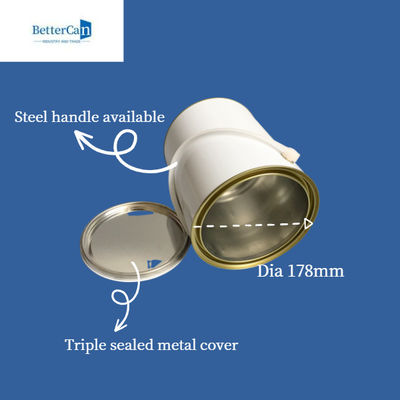 กระป๋องสีเปล่า 5 ลิตร กระป๋องโลหะทรงกลมสำหรับบรรจุภัณฑ์ ISO9001
