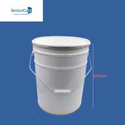 ถังสีโลหะป้องกันสนิม 15L 20L ถังสีขาวพร้อมฝาปิด