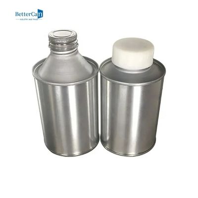 กระป๋องน้ำมันเครื่องทรงกลม 200ml 500ml ภาชนะโลหะดีบุกพร้อมฝาโลหะ