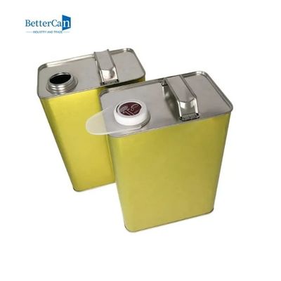 กระป๋องน้ำมันเครื่อง ISO90001 4 ลิตร 1 แกลลอน F สไตล์กระป๋องบรรจุภัณฑ์โลหะพร้อมฝาโลหะ