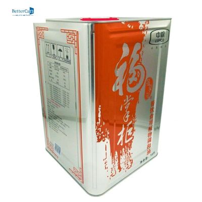 กระป๋องน้ำมันบริโภคโลหะเปล่า 15L ภาชนะดีบุกมะกอกพร้อมที่จับ